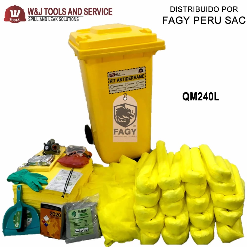 Kit antiderrame quimico contenedor 240L