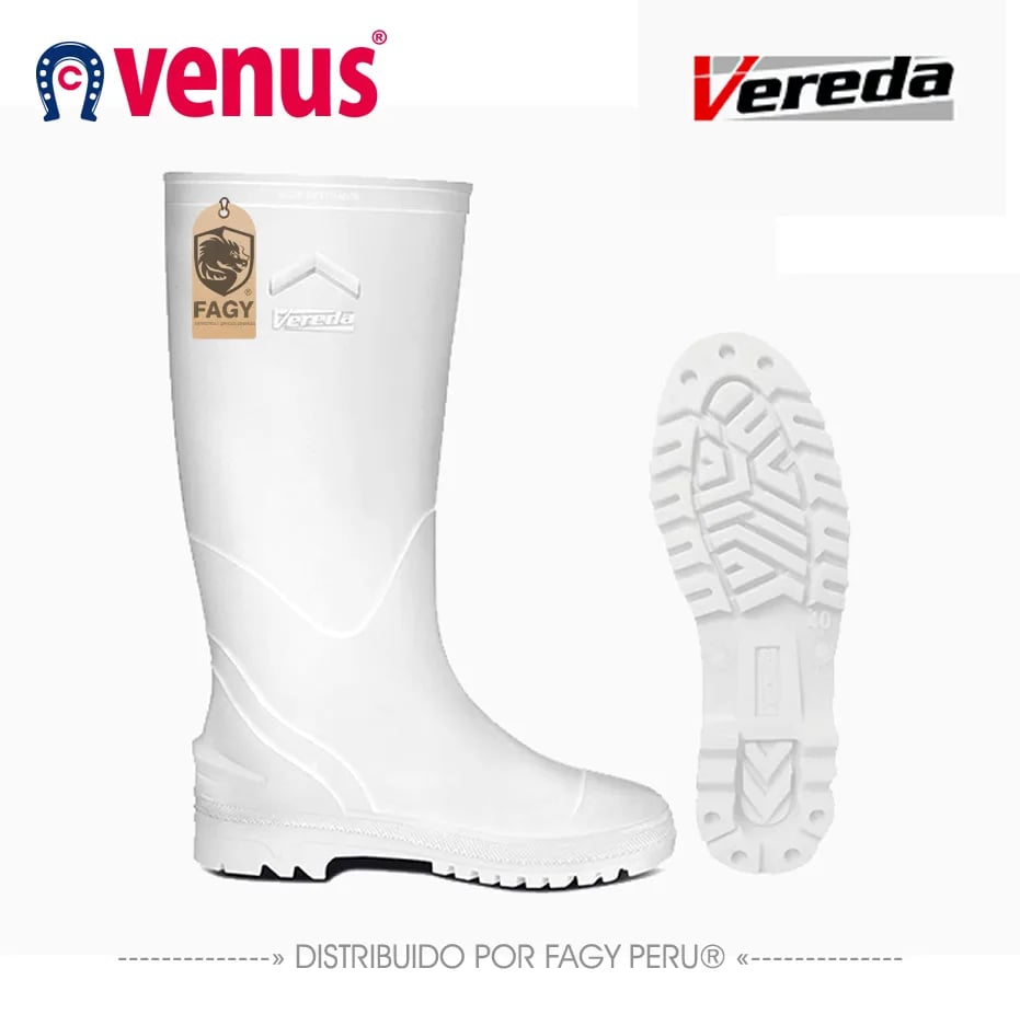 Bota impermeable granjera blanca