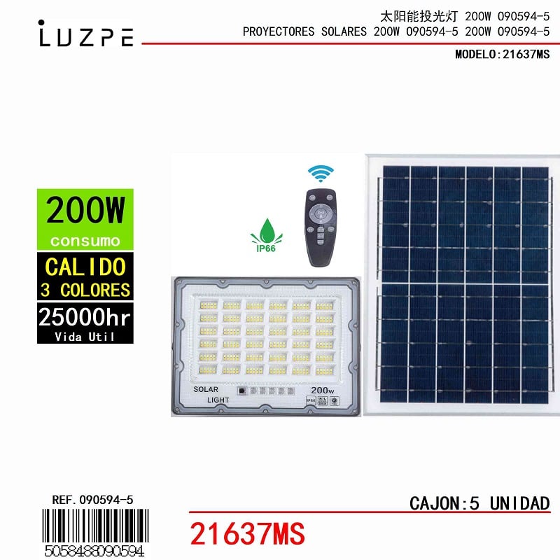 Panel Solar 3 Tonos de 200W