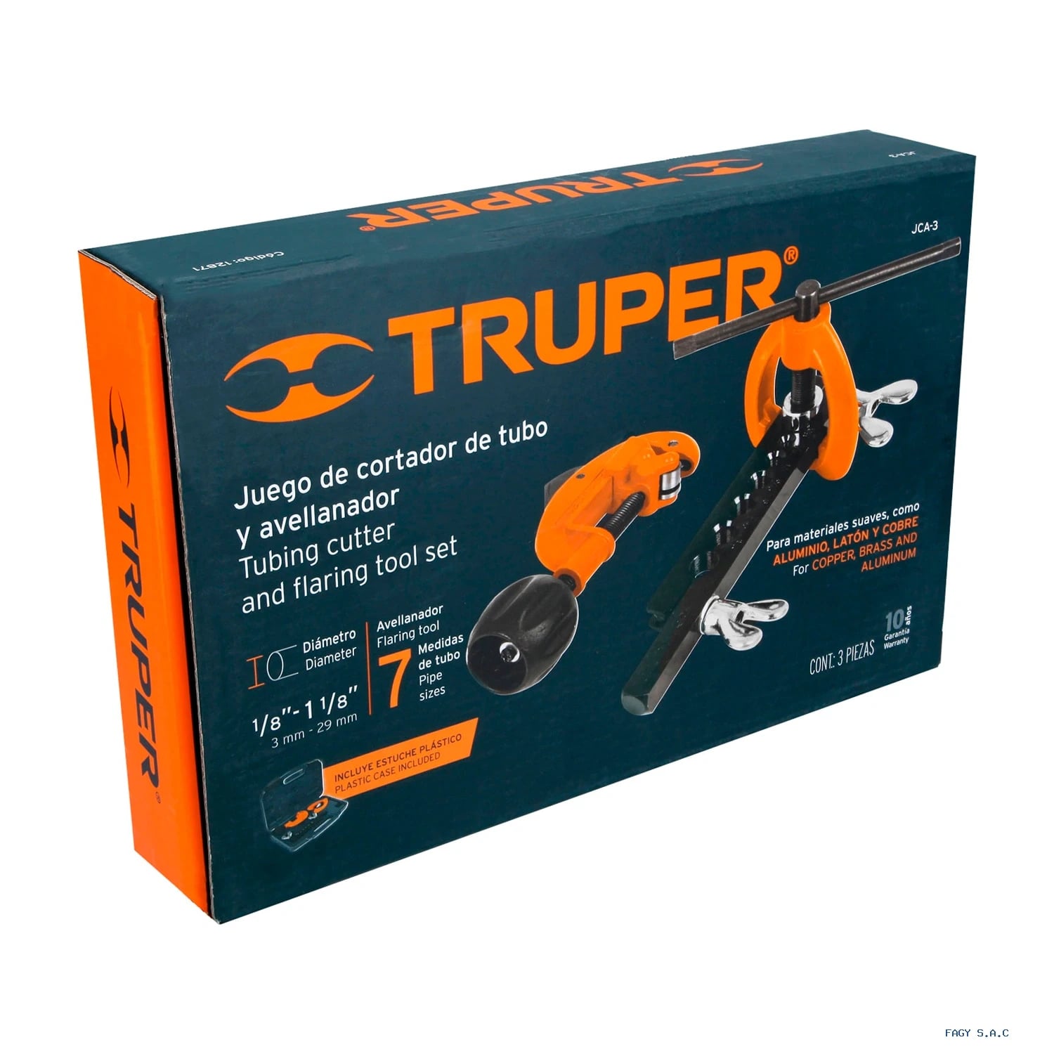 Juego de cortador de tubo y avellanador TRUPER 12871
