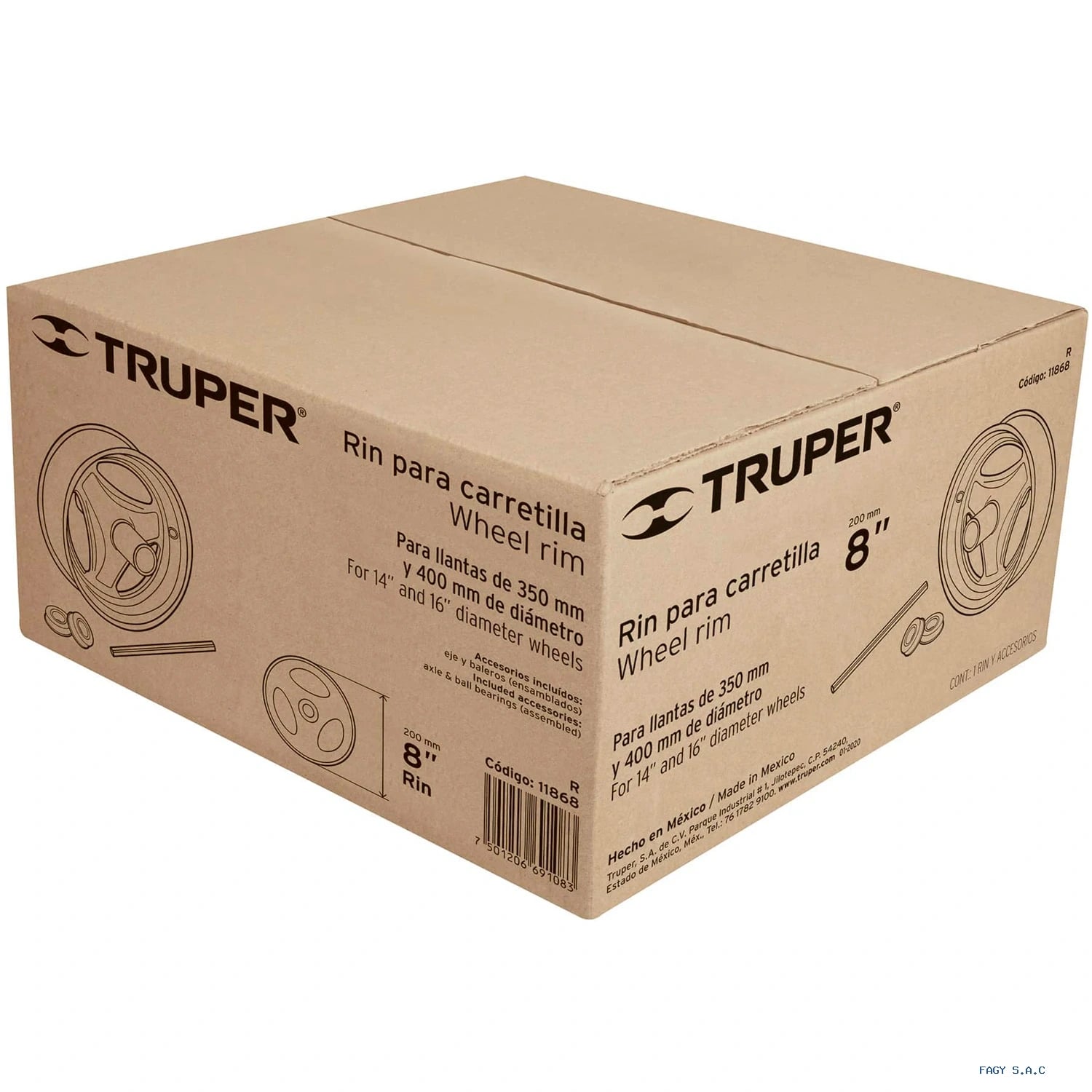 Rin eje y baleros para carretillas Truper 11868