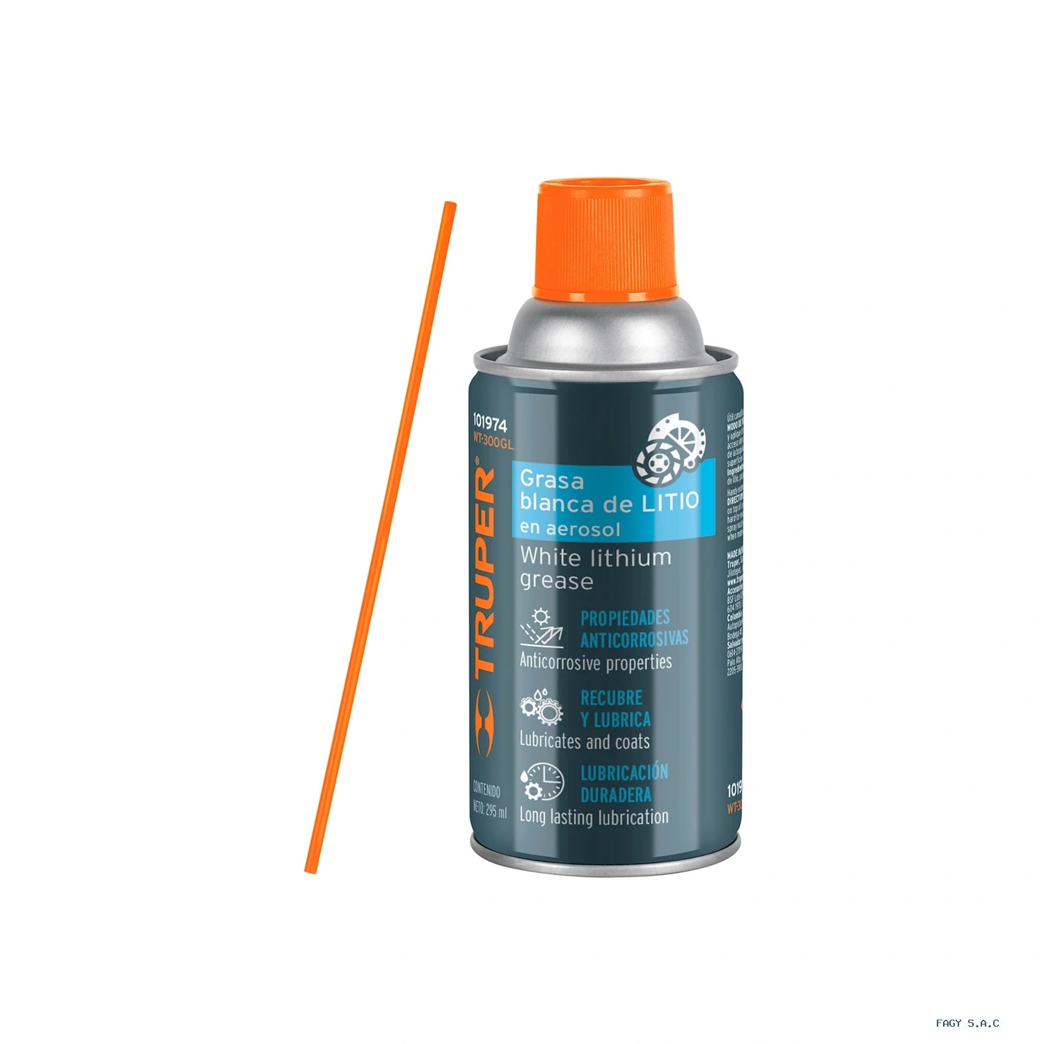 Grasa blanca de litio en aerosol 295 ml, Truper 101974