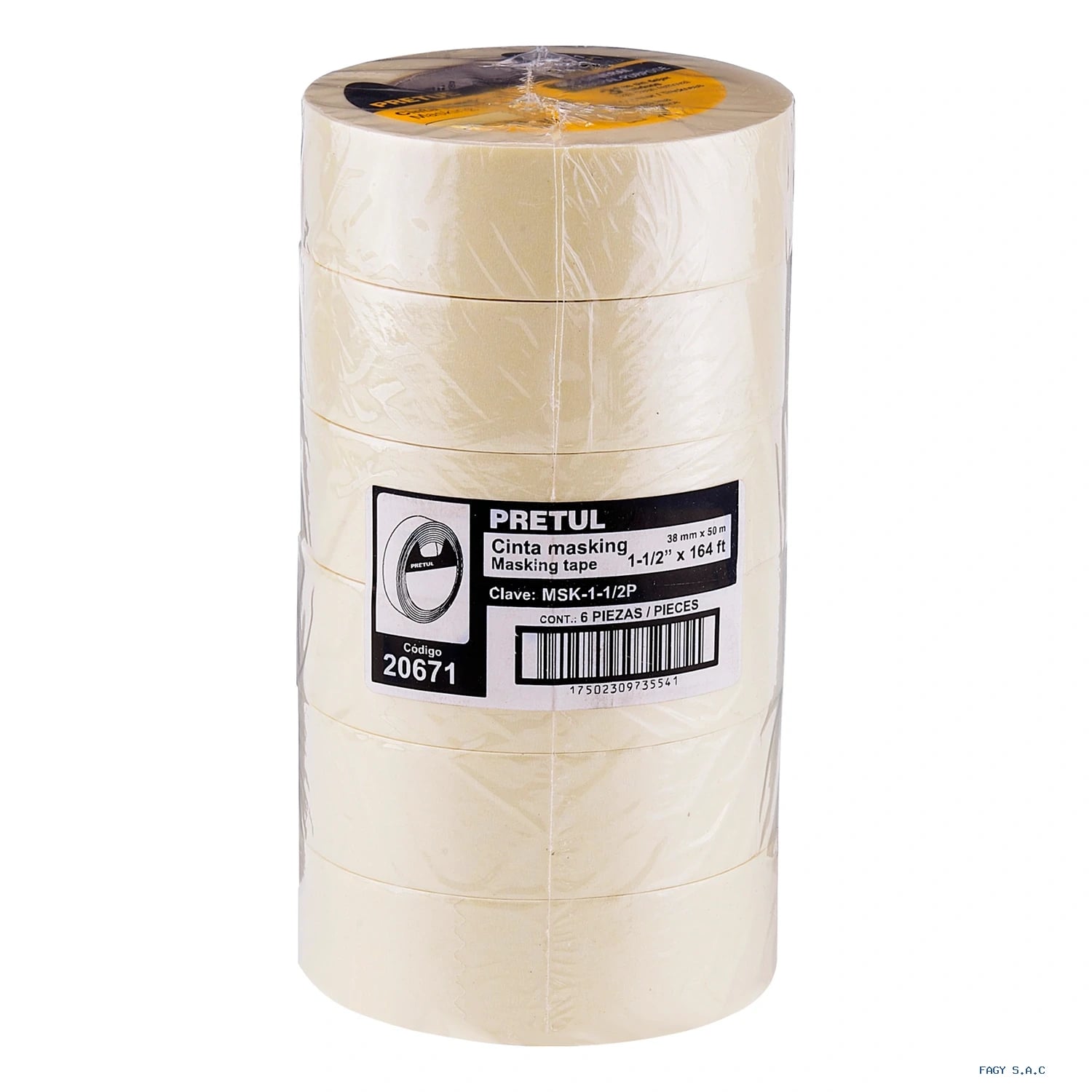 Cinta masking tape de 1-1/2″ x 50 m Pretul 20671