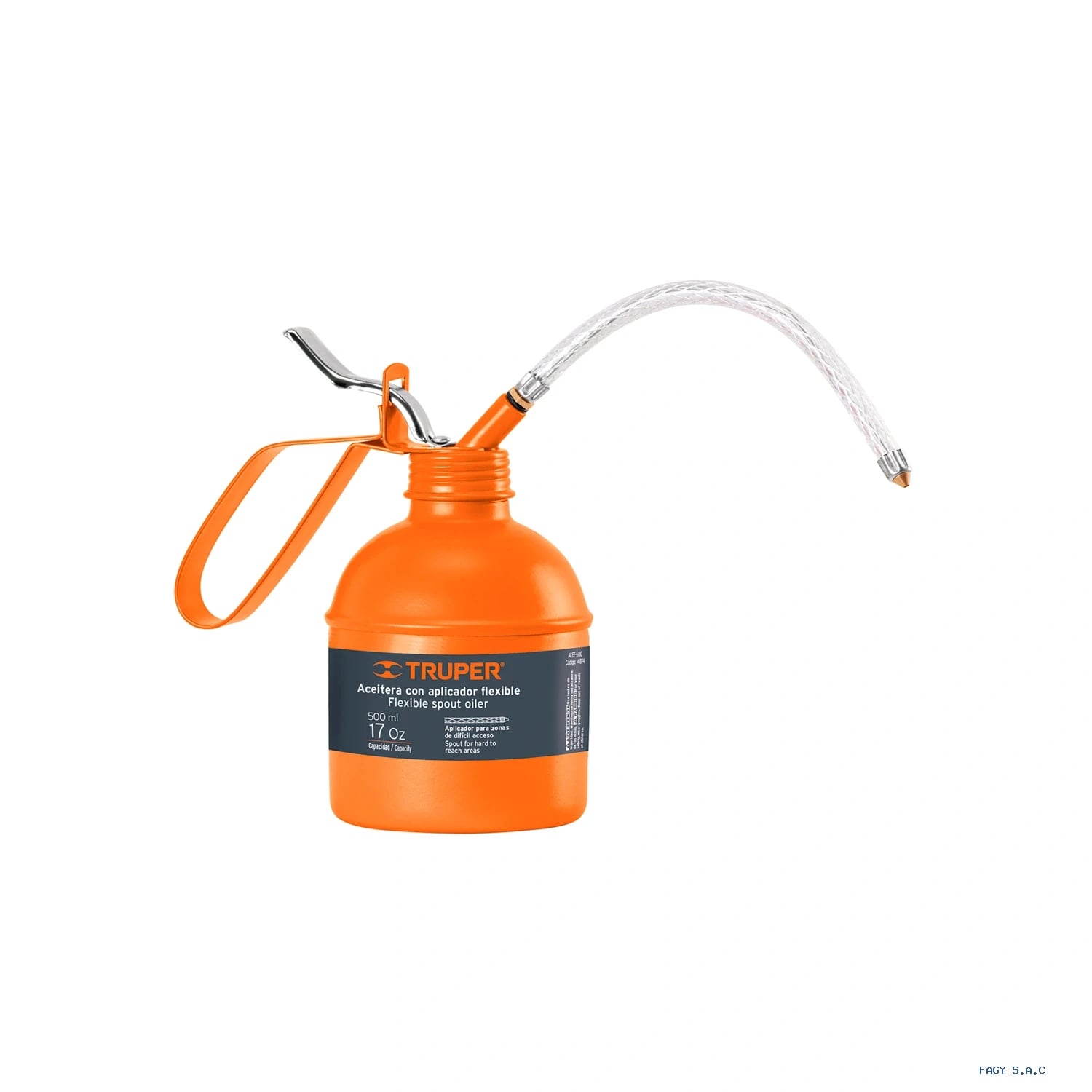 Aceitera de 500 ml (17 oz) con aplicador flexible, Truper 14874
