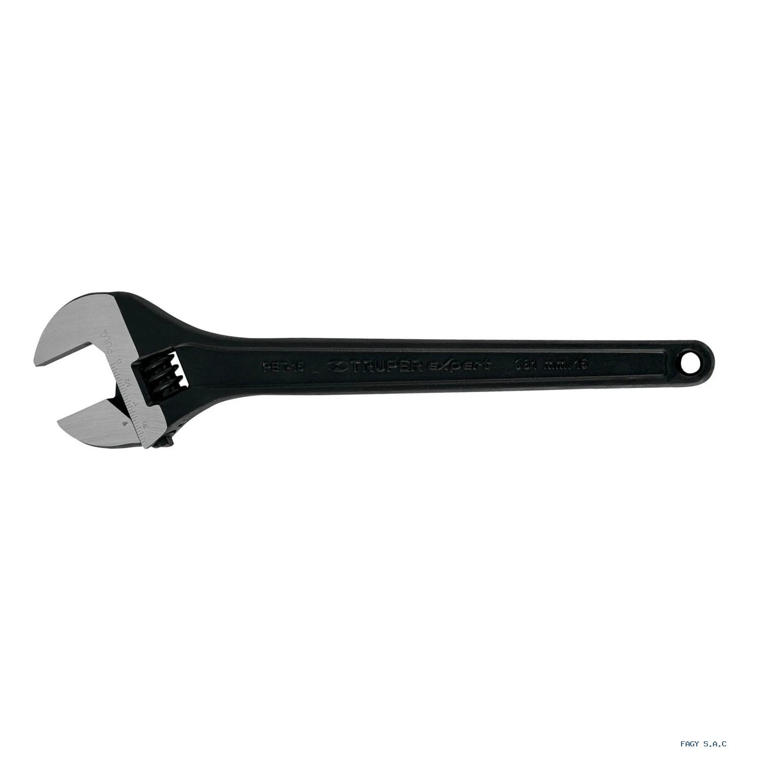 Llave ajustable (perico) 15" profesional  pavonada, Expert PET-15 15504