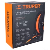 Manguera para compresor,de hule,15m x 3/8",carrete retráctil 10388