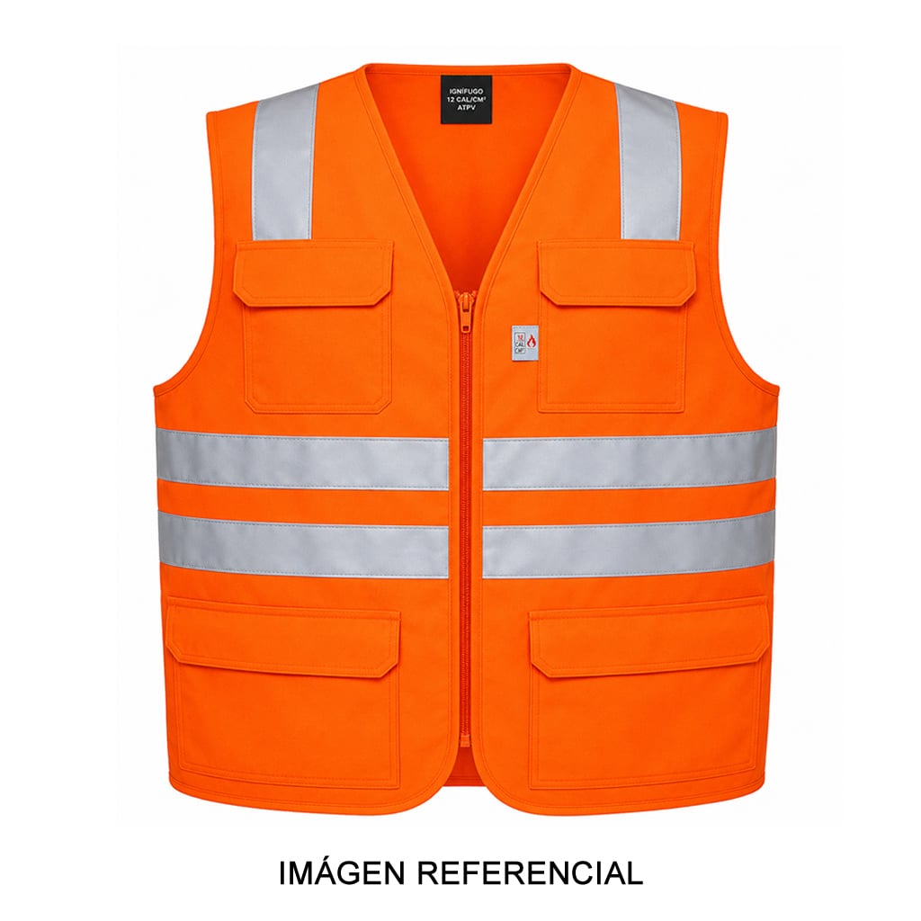 Chaleco Ignífugo de 12 cal/cm² con cinta reflectiva