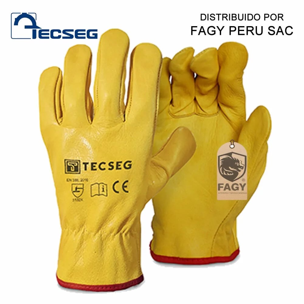 Guante cuero badana amarillo tecseg AS020