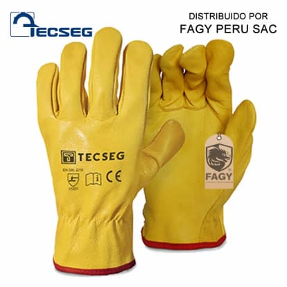 Guante cuero badana amarillo tecseg AS020 - TECSEG