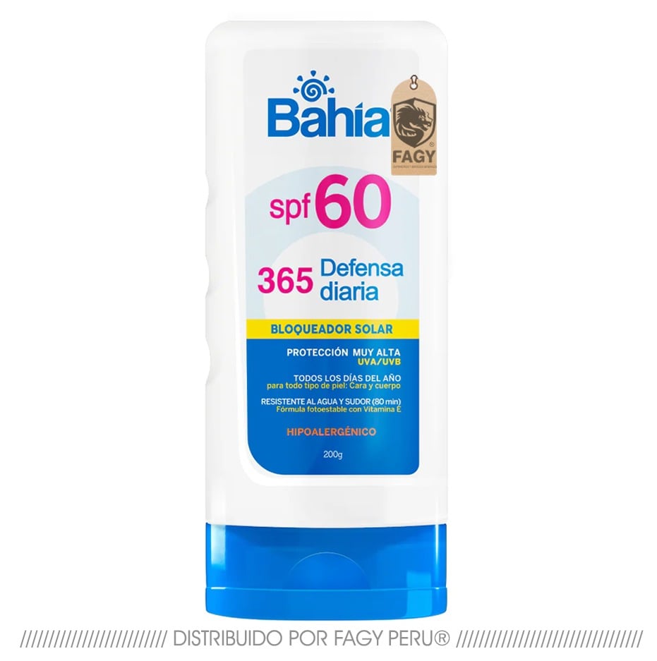 Bloqueador bahía 365 defensa diaria SPF60 200 gr.