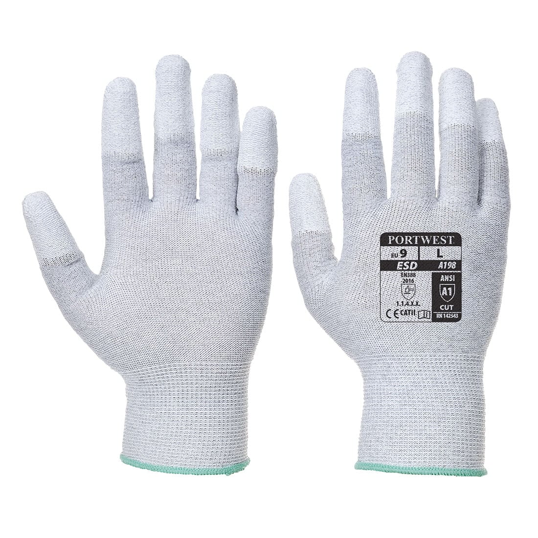 Guante antiestático con las puntas cubiertas con PU A198