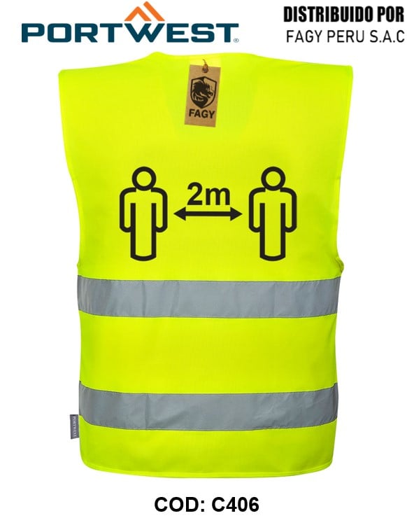 Chaleco de alta visibilidad para el Distanciamiento Social 2m C406