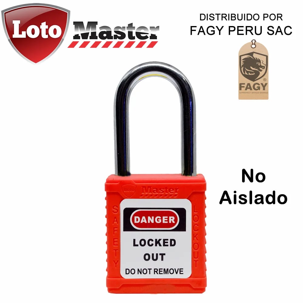 Candado no aislado(arco de acero), aro corto loto master