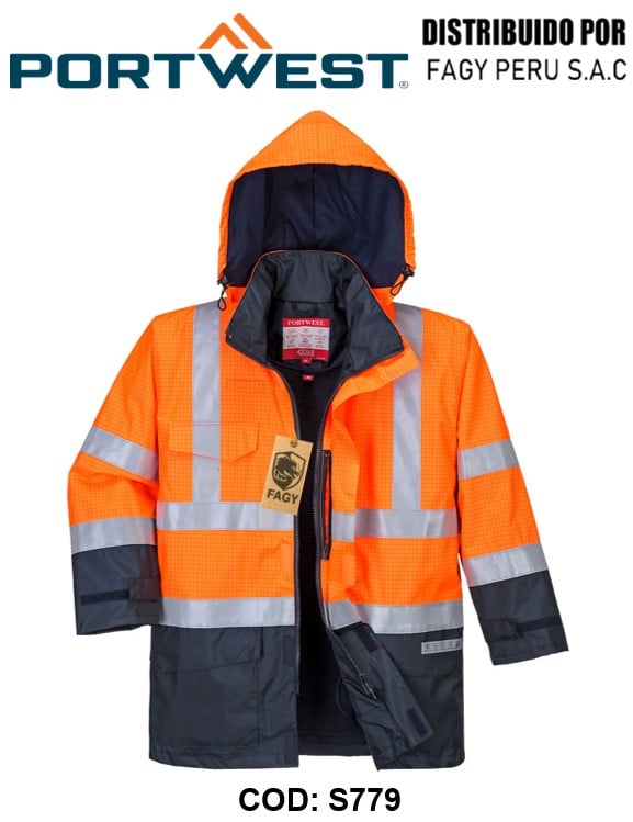 Chaqueta de alta visibilidad multi-protección Bizflame Rain S779