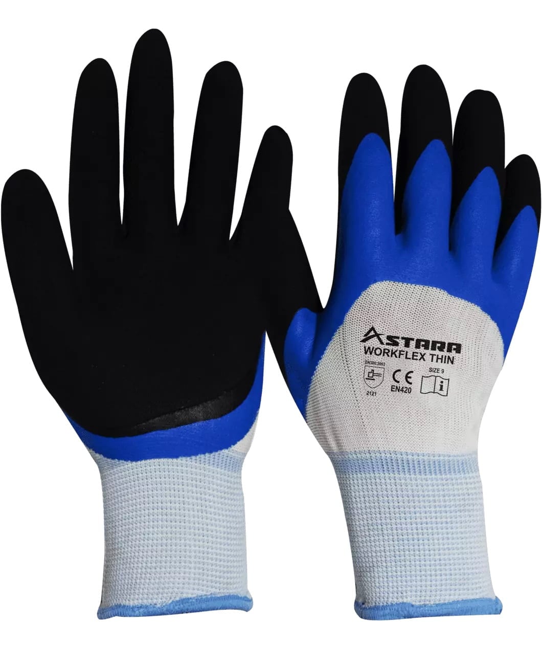 Guante De Nitrilo Azul Liso Cobertura Arenosa Completa