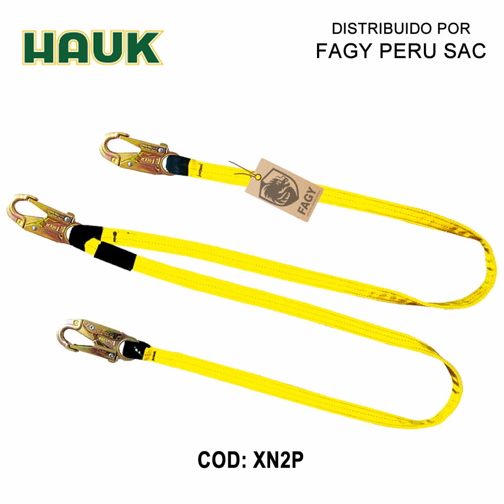 Línea de conexión doble, 1.8m, 3 ganchos 3/4″ HAUK XN2P