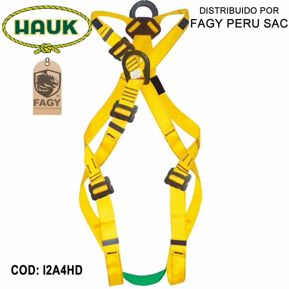 Arnes dielectrico de 2 anillas y 4 hebillas Hauk I2A4HD