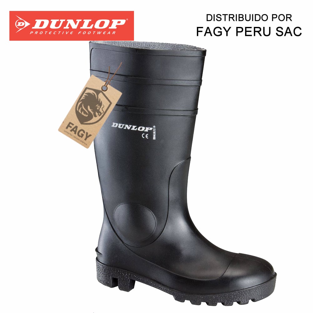Bota punta de acero resistente a quimicos negro Dunlop