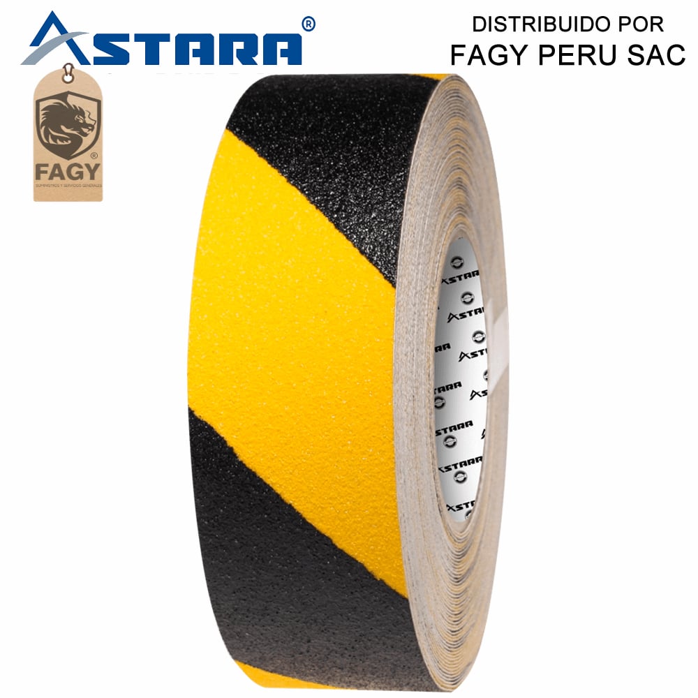 Cinta antideslizante amarillo/negro 5cm x 18m Astara