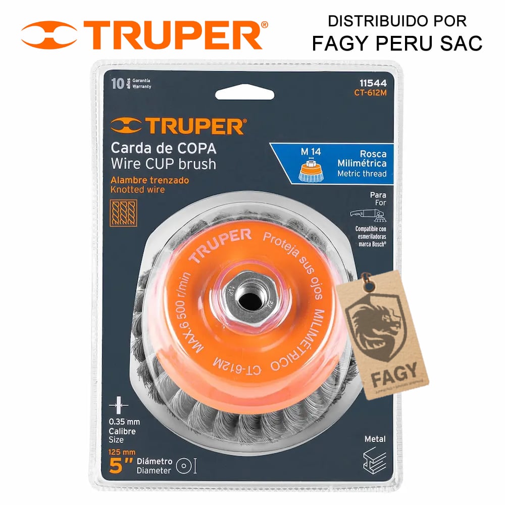 Escobilla tipo copa 5″ Truper 11544