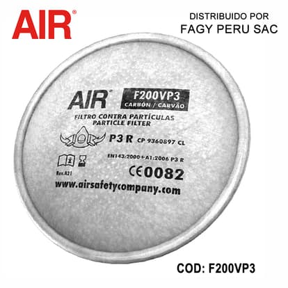 Filtro para particulas y vapores organicos AIR F200VP3 - Air Safety