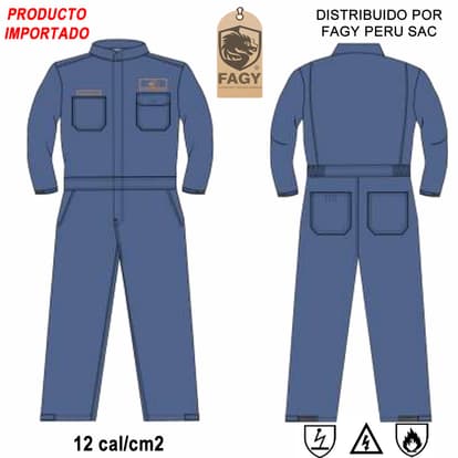 Mameluco resistente a la llama(ignifuga) de 12 cal/cm2 repeltek - Repeltek