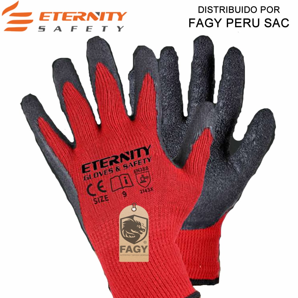 Guante multiflex rojo palma de latex Eternity