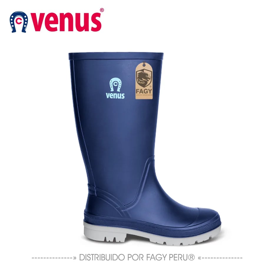 Botas impermeables llanera media azul gris