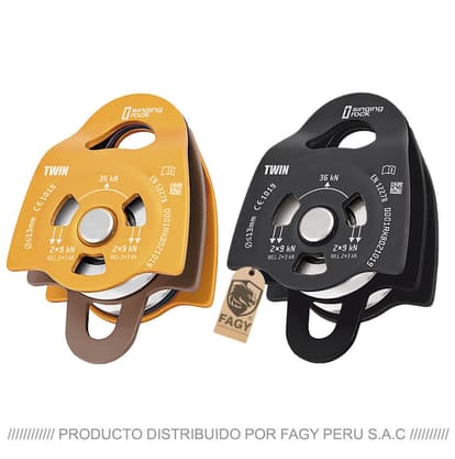 Polea doble grande para uso industrial y sistema de acarreo PULLEY TWIN ROLL singing rock - SINGING ROCK