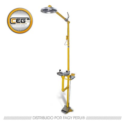 Ducha lavaojos acero galvanizado con pedal CEG 1006-E - CEG
