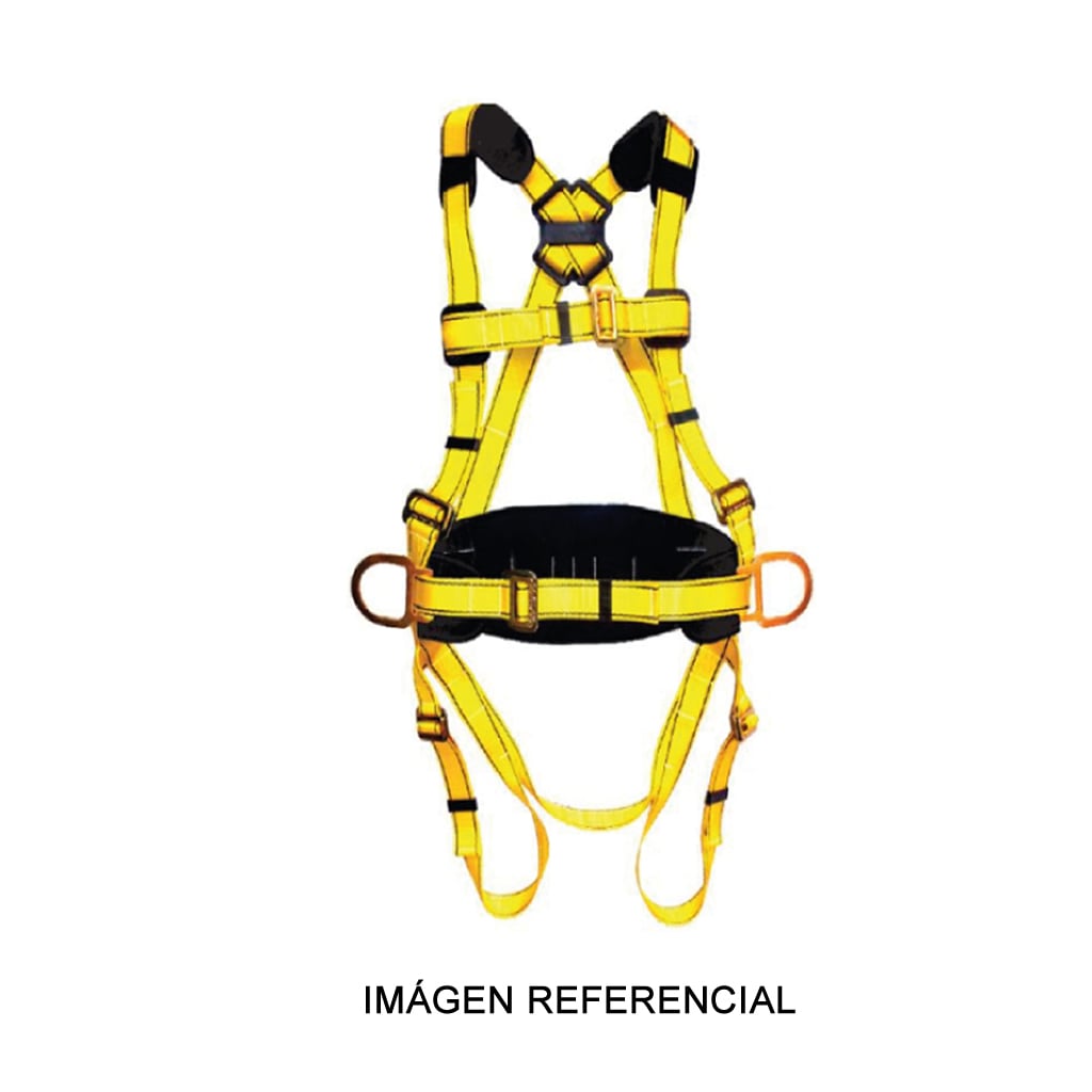Arnes en H de 3 aros y 6 hebillas con faja lumbar