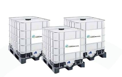 Contenedor IBC semi nuevo 1000L con base de acero