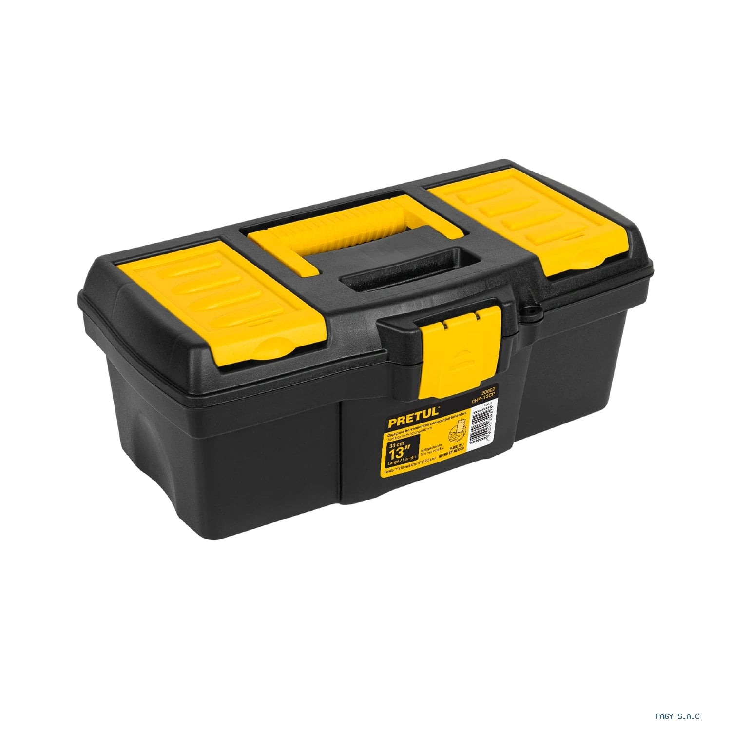 Caja para herramienta de 13" con compartimentos, Pretul 20602
