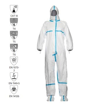Mameluco Dupont Tyvek 600 plus con botas TYCHA5TWH16