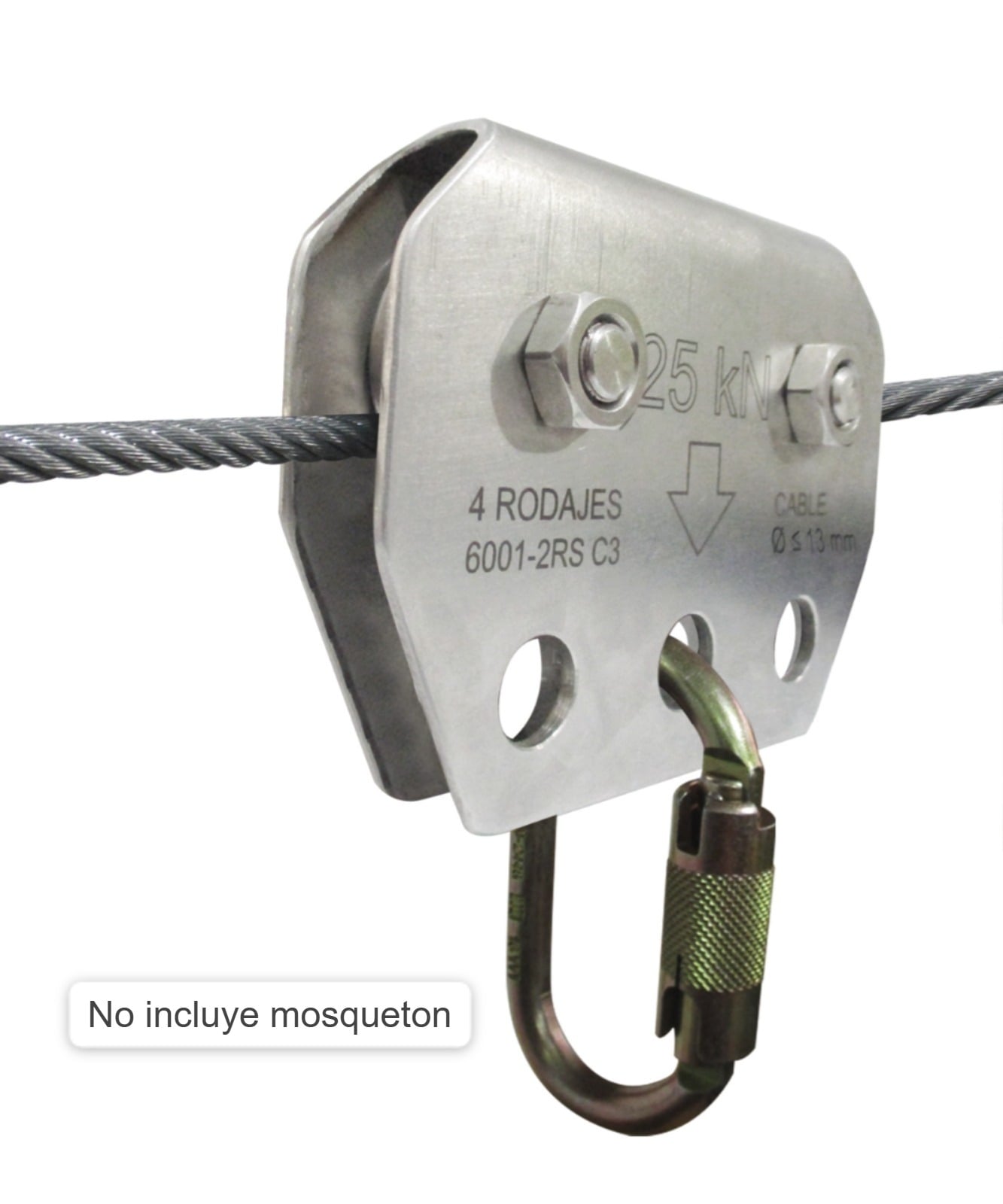 Polea tandem para cable hasta 13mm Hauk PF2T13