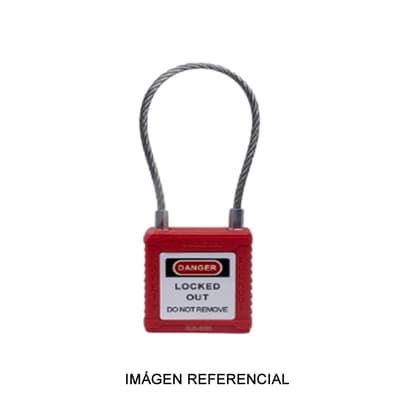 Candado de seguridad compacto con cable loto master PDLC-150RD001 - Loto Master