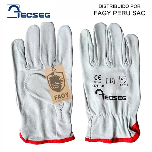 EPP Arequipa - Guante de Badana Tecseg Blanco