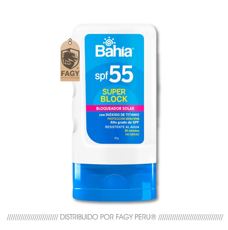 Bloqueador Bahía Spf55 super block 60gr