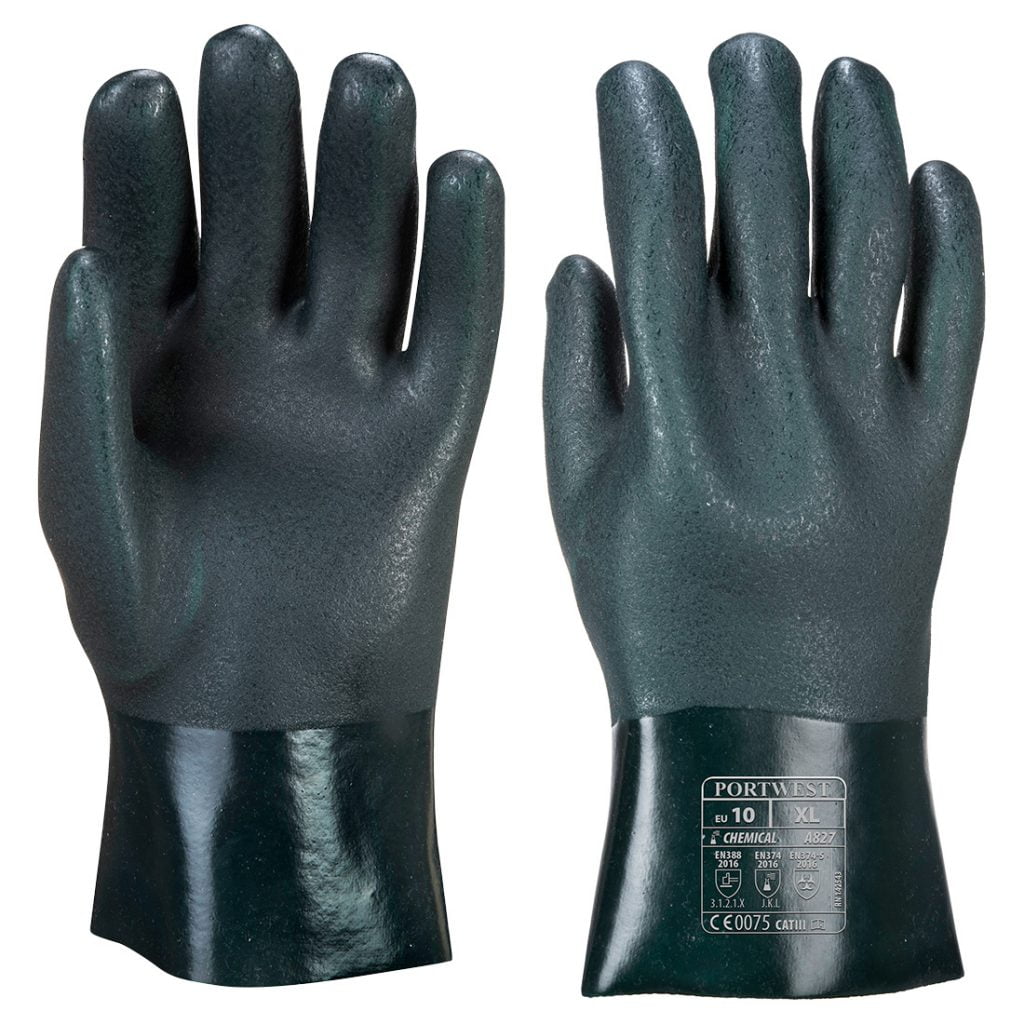 Guante de PVC de doble inmersión, 27cm A827