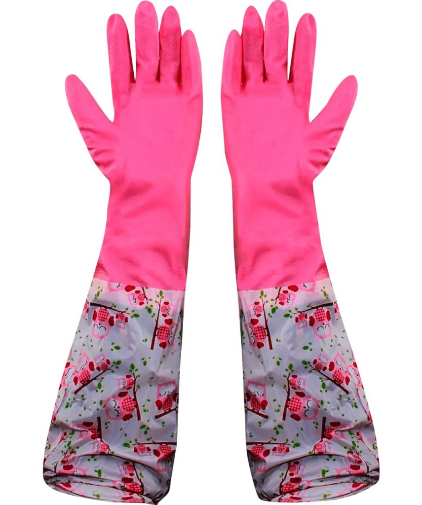 Guante De Latex Para Lavar Colores Varios c/Elastico c/Forro