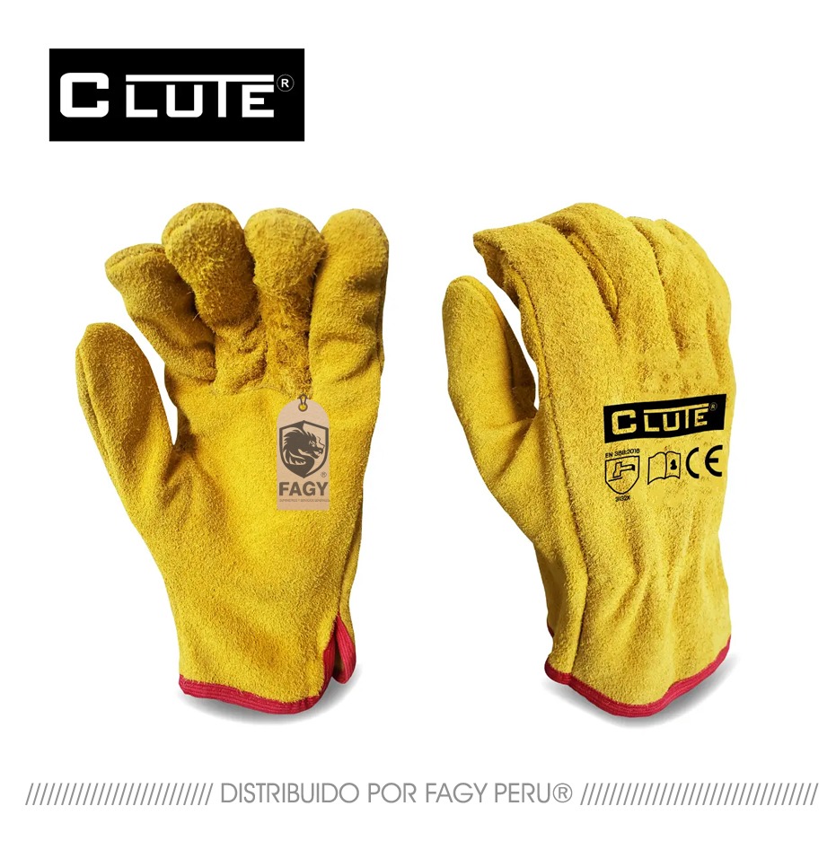 Guante conductor carnaza mostaza de 10″ clute
