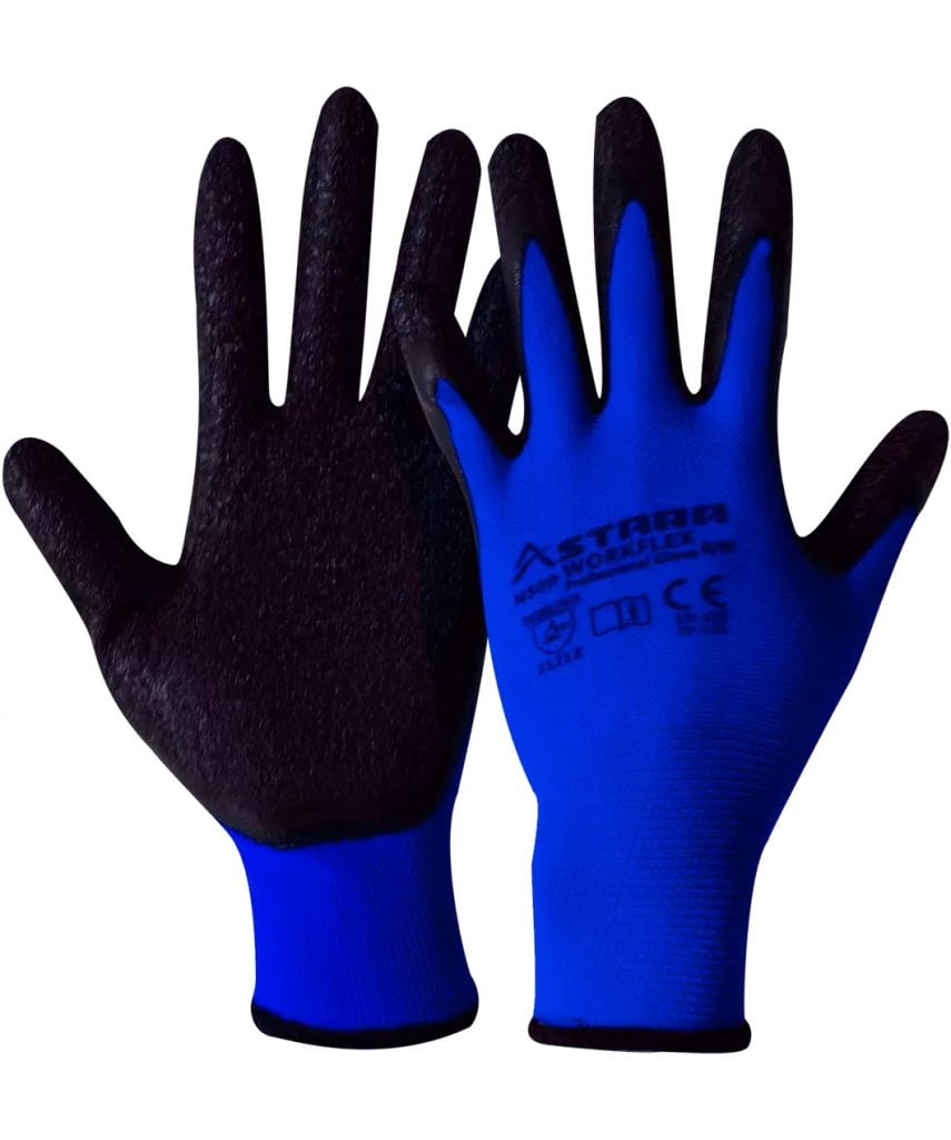 Guante De Latex De Poliester Workflex Eco Rojo y Azul