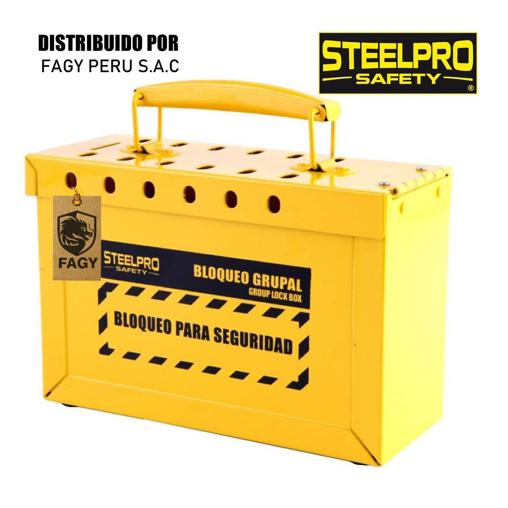 Caja de Bloqueo Grupal Amarillo Steelpro