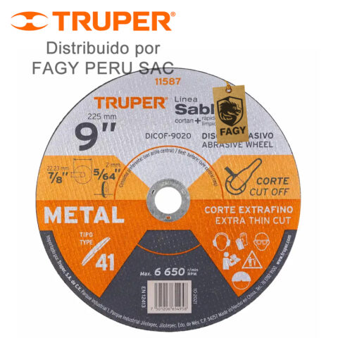 Disco 9″ corte de metal Truper 11587