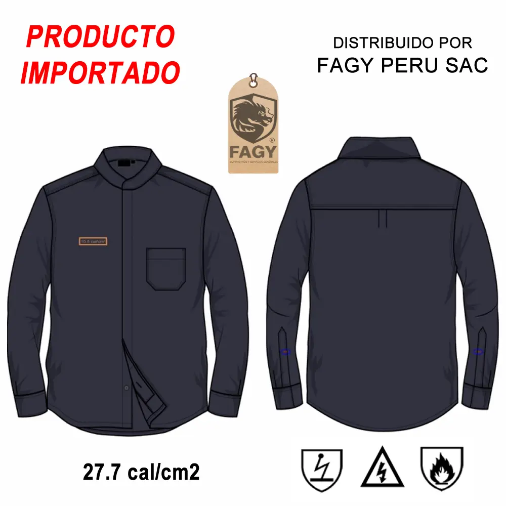 Camisa resistente a la llama(ignifuga) de 27.7 cal/cm2 repeltek