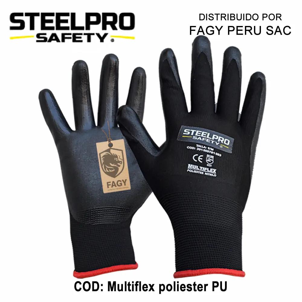 Guante multiflex poliester PU steelpro