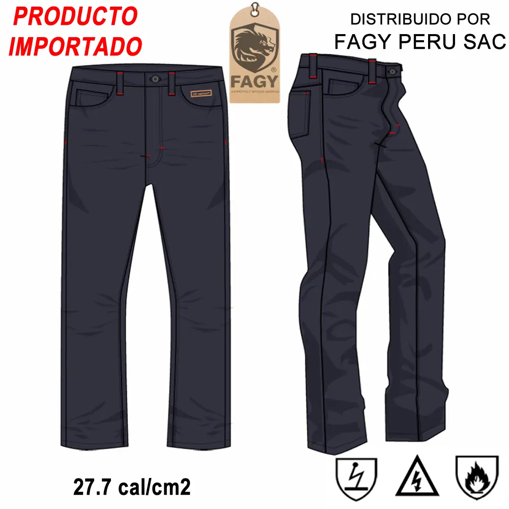 Pantalon resistente a la llama(ignifuga) de 27.7 cal/cm2 repeltek