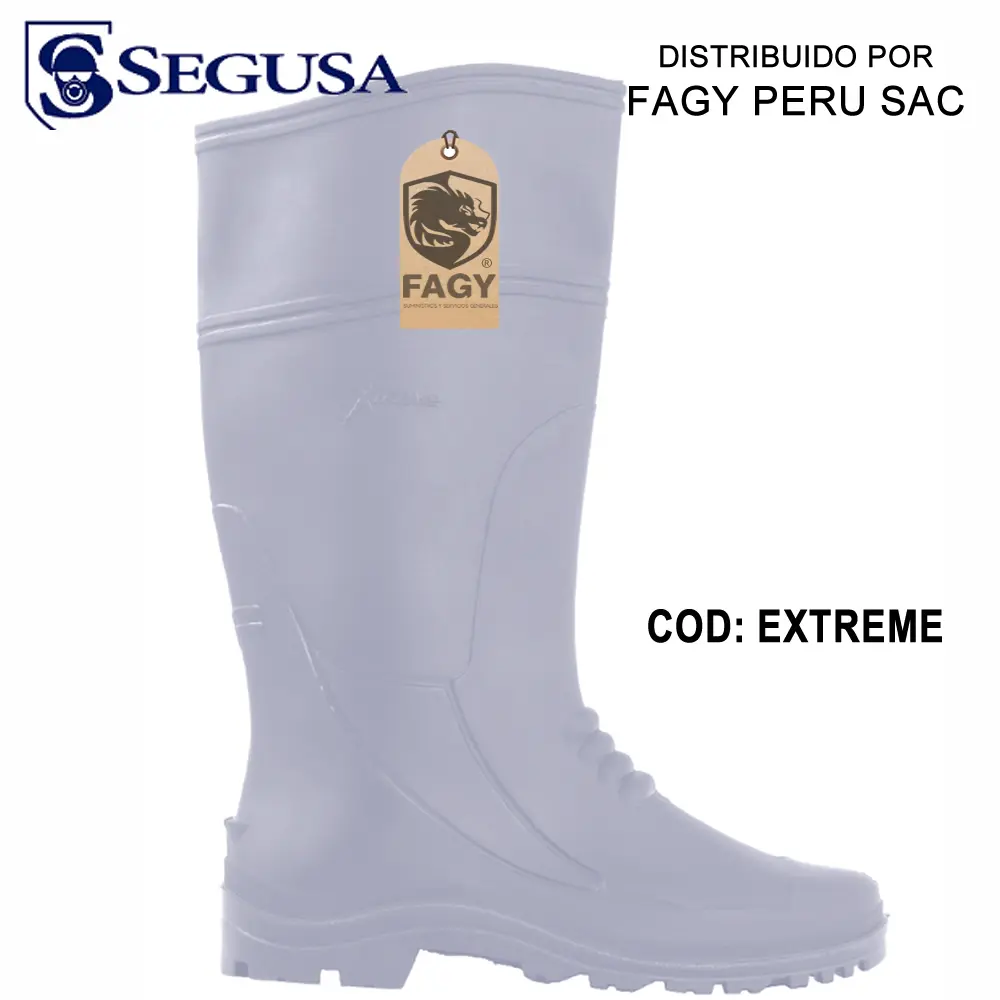 Bota de pvc extremo blanco segusa