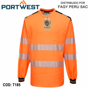 Camiseta de alta visibilidad de manga larga pw3 t185 - Equipo de Protección Personal | FAGY PERU