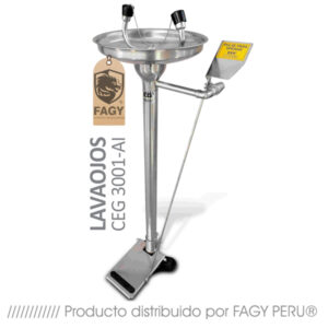 Lavaojos de acero inoxidable con pedal CEG 3001-AI - Equipo de Protección Personal | FAGY PERU